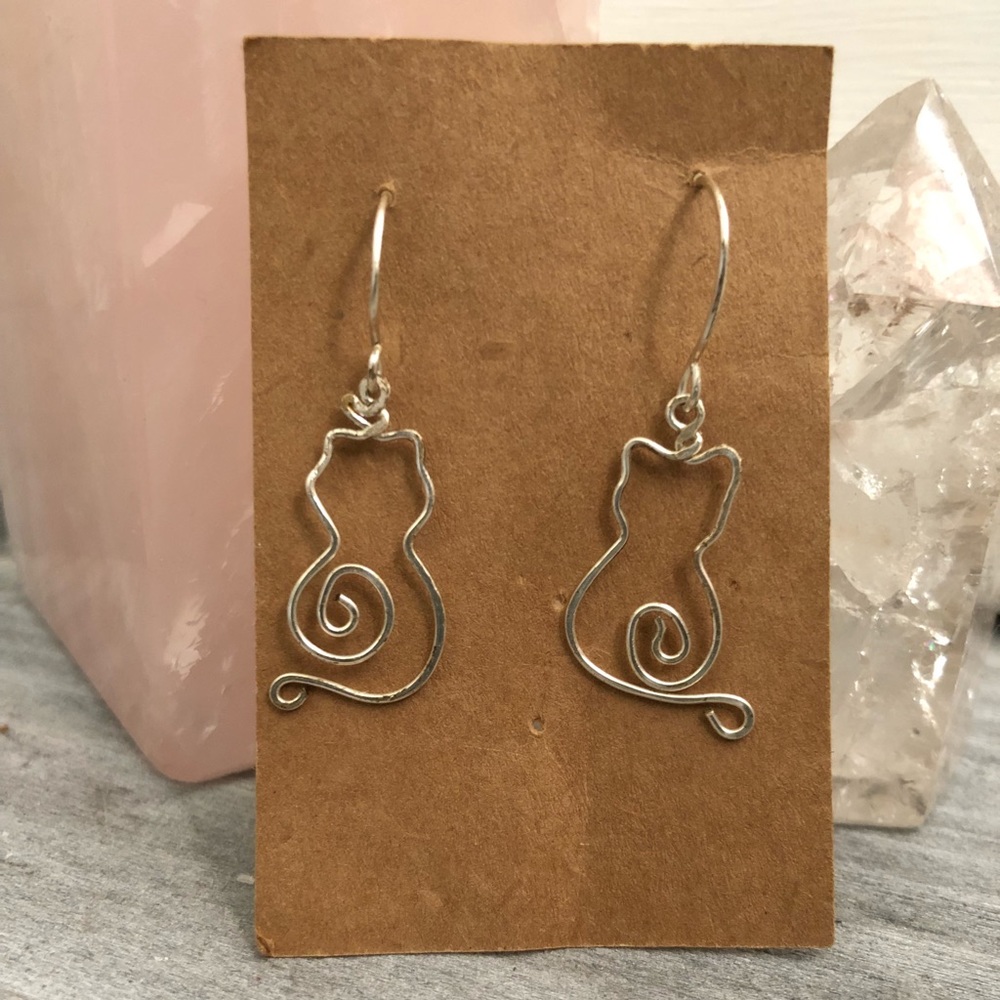 Wire Cat Earrings